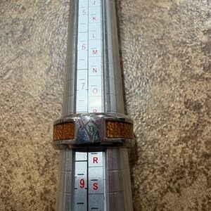 Men’s Masonic Ring Size 8 Silver Tone with Wood Inlay Square & Compass